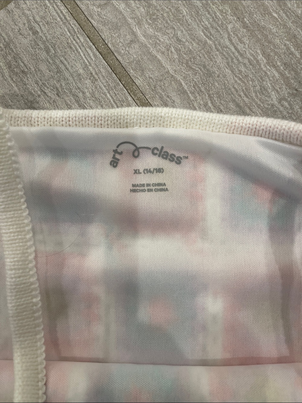 Girl’s Crochet Square Tank Top - White with Pink, Orange & Teal Flowers - Picture 3 of 3